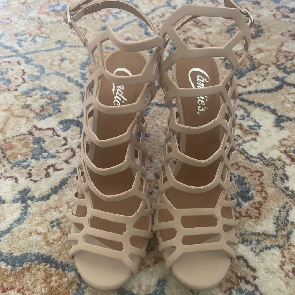 Candies Nude/Tan Sandal Heel